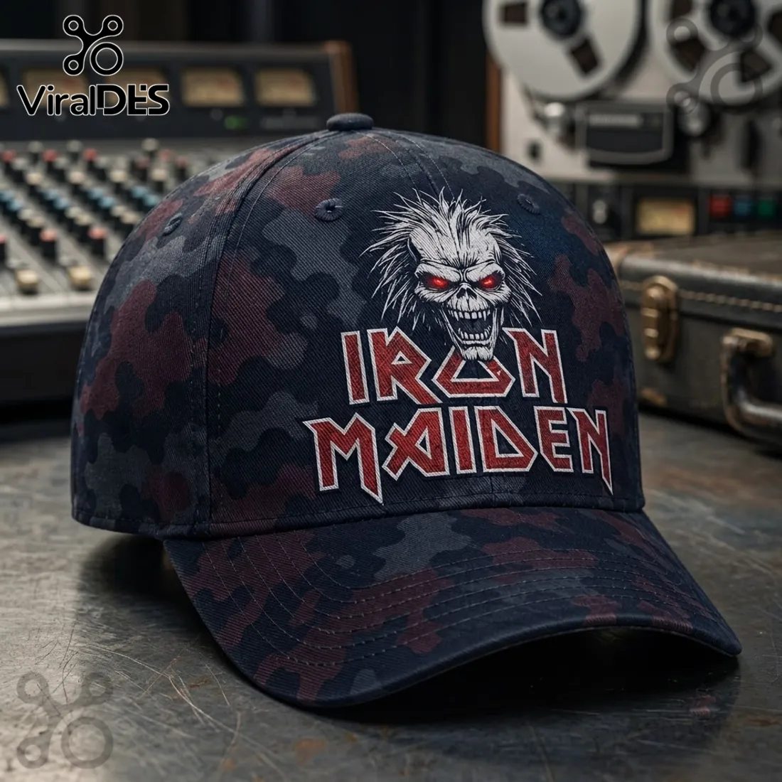 Iron Maiden Eddie Camouflage Snapback Cap Iron Maiden Eddie Camouflage Snapback Cap