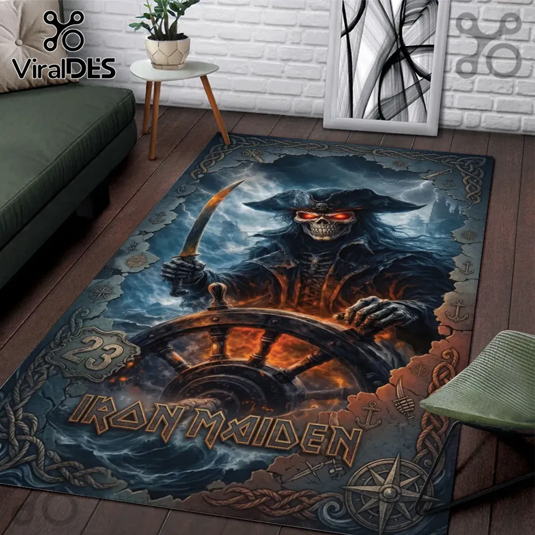 Iron Maiden Skeleton Captain Area Rug Iron Maiden Skeleton Captain Area Rug