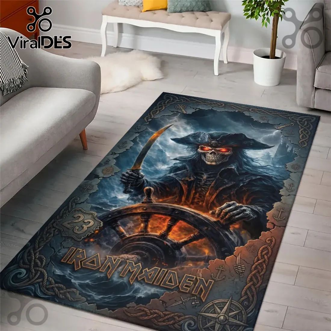 Iron Maiden Skeleton Captain Area Rug Iron Maiden Skeleton Captain Area Rug