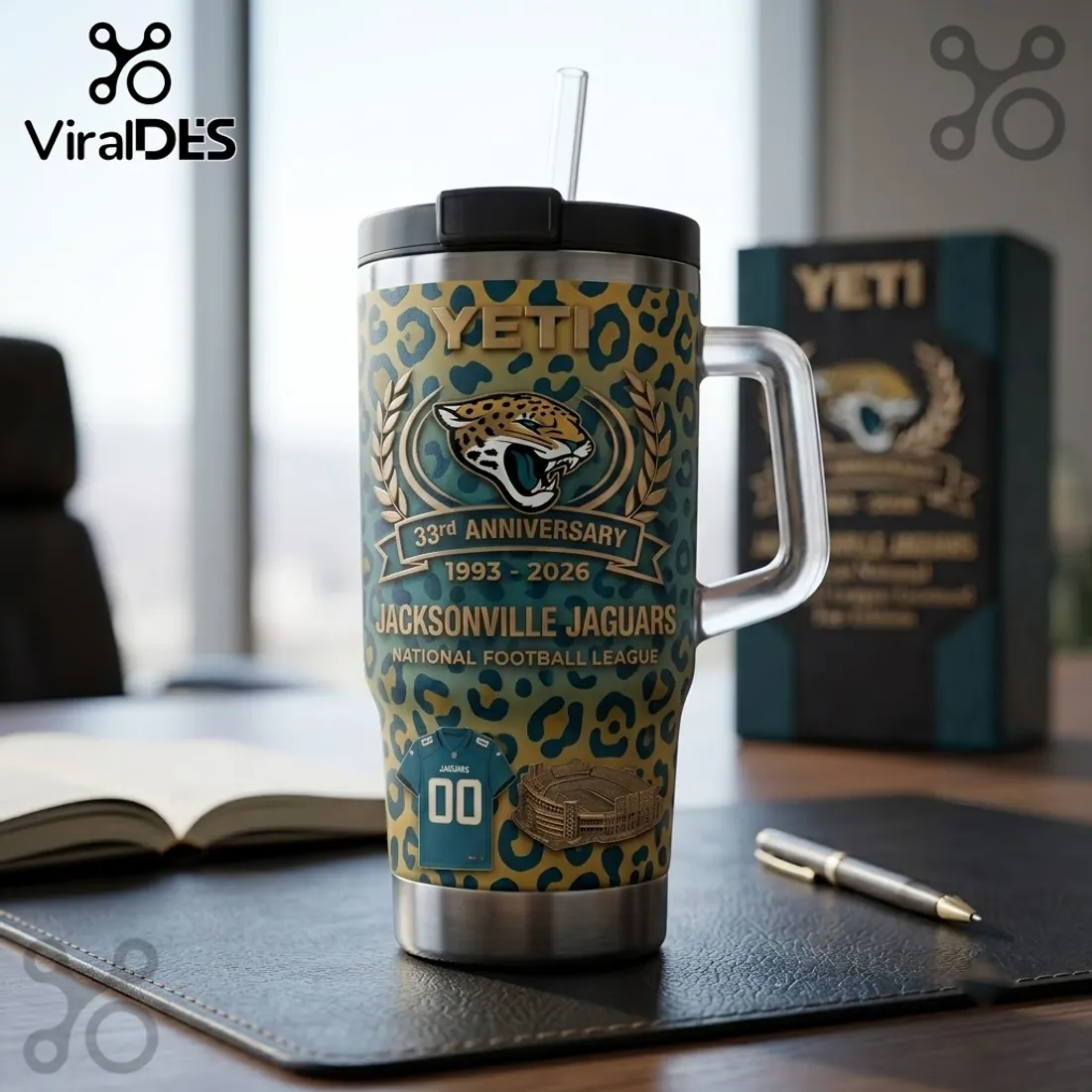 Jacksonville Jaguars 33rd Anniversary Stanley Tumbler Cup Jacksonville Jaguars 33rd Anniversary Stanley Tumbler Cup