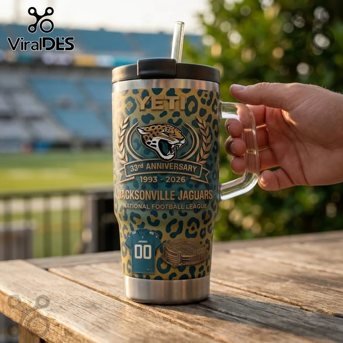 Jacksonville Jaguars 33rd Anniversary Stanley Tumbler Cup Jacksonville Jaguars 33rd Anniversary Stanley Tumbler Cup