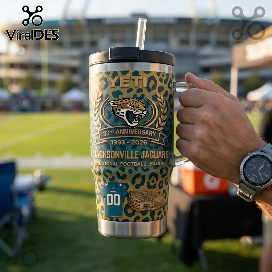 Jacksonville Jaguars 33rd Anniversary Stanley Tumbler Cup Jacksonville Jaguars 33rd Anniversary Stanley Tumbler Cup
