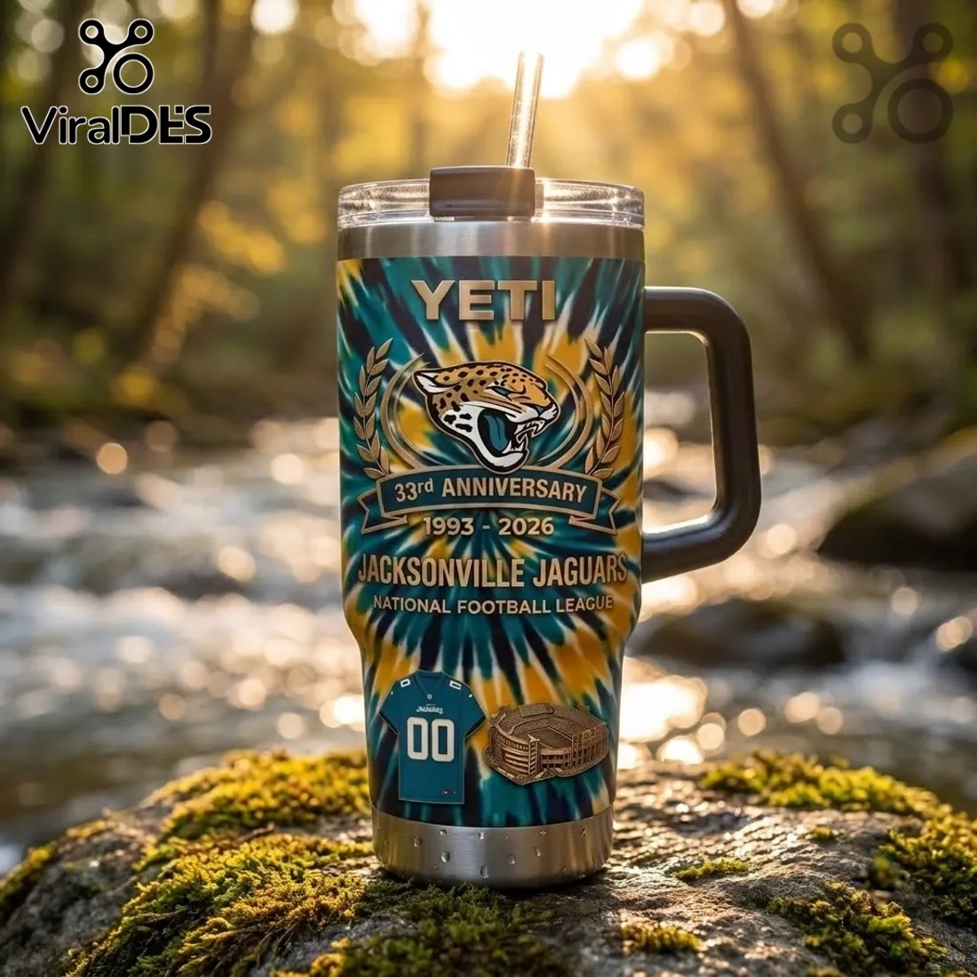 Jacksonville Jaguars 33rd Anniversary YETI 40oz Tumbler Jacksonville Jaguars 33rd Anniversary YETI 40oz Tumbler