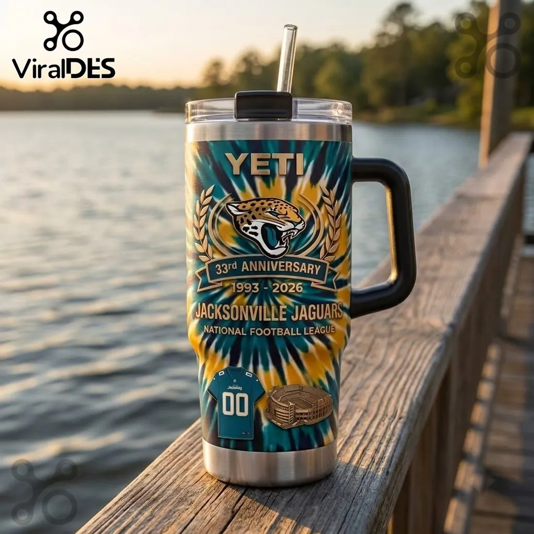 Jacksonville Jaguars 33rd Anniversary YETI 40oz Tumbler Jacksonville Jaguars 33rd Anniversary YETI 40oz Tumbler