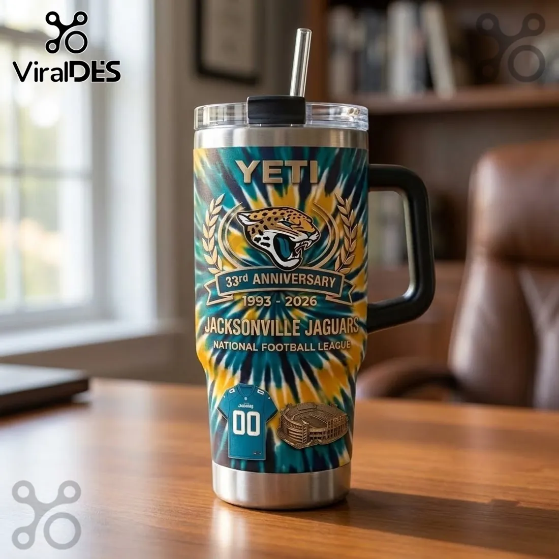 Jacksonville Jaguars 33rd Anniversary YETI 40oz Tumbler Jacksonville Jaguars 33rd Anniversary YETI 40oz Tumbler