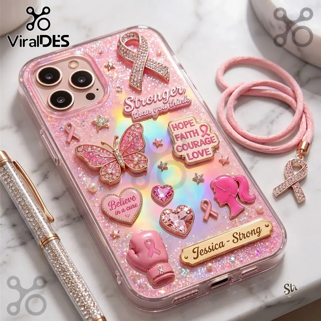 Jessica Strong Breast Cancer Awareness 3D Phone Case Jessica Strong Breast Cancer Awareness 3D Phone Case