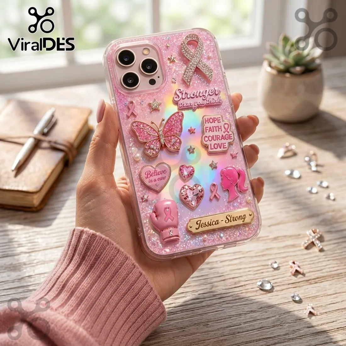 Jessica Strong Breast Cancer Awareness 3D Phone Case Jessica Strong Breast Cancer Awareness 3D Phone Case