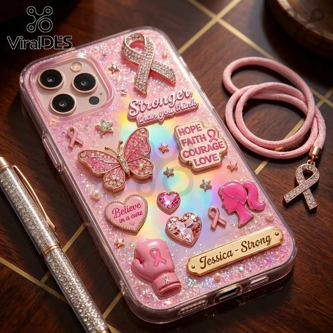 Jessica Strong Breast Cancer Awareness 3D Phone Case Jessica Strong Breast Cancer Awareness 3D Phone Case