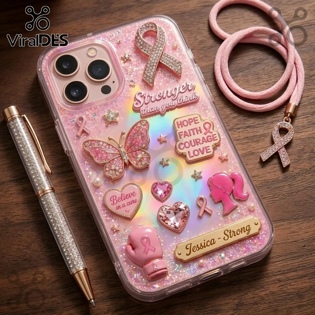 Jessica Strong Breast Cancer Awareness 3D Phone Case Jessica Strong Breast Cancer Awareness 3D Phone Case