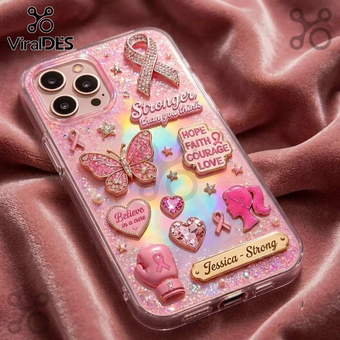 Jessica Strong Breast Cancer Awareness 3D Phone Case Jessica Strong Breast Cancer Awareness 3D Phone Case