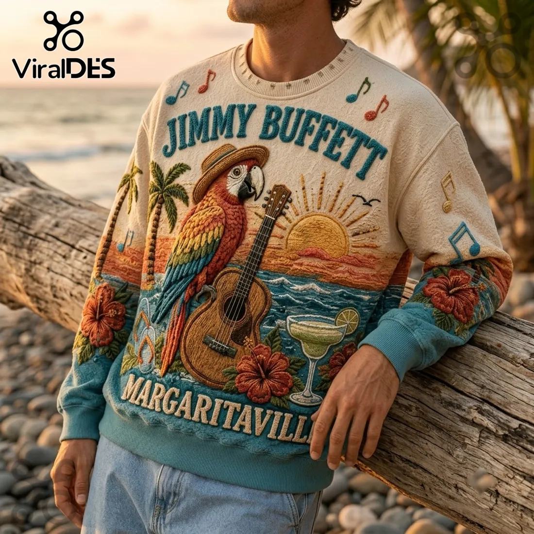 Jimmy Buffett Margaritaville Embroidered Sweater Jimmy Buffett Margaritaville Embroidered Sweater