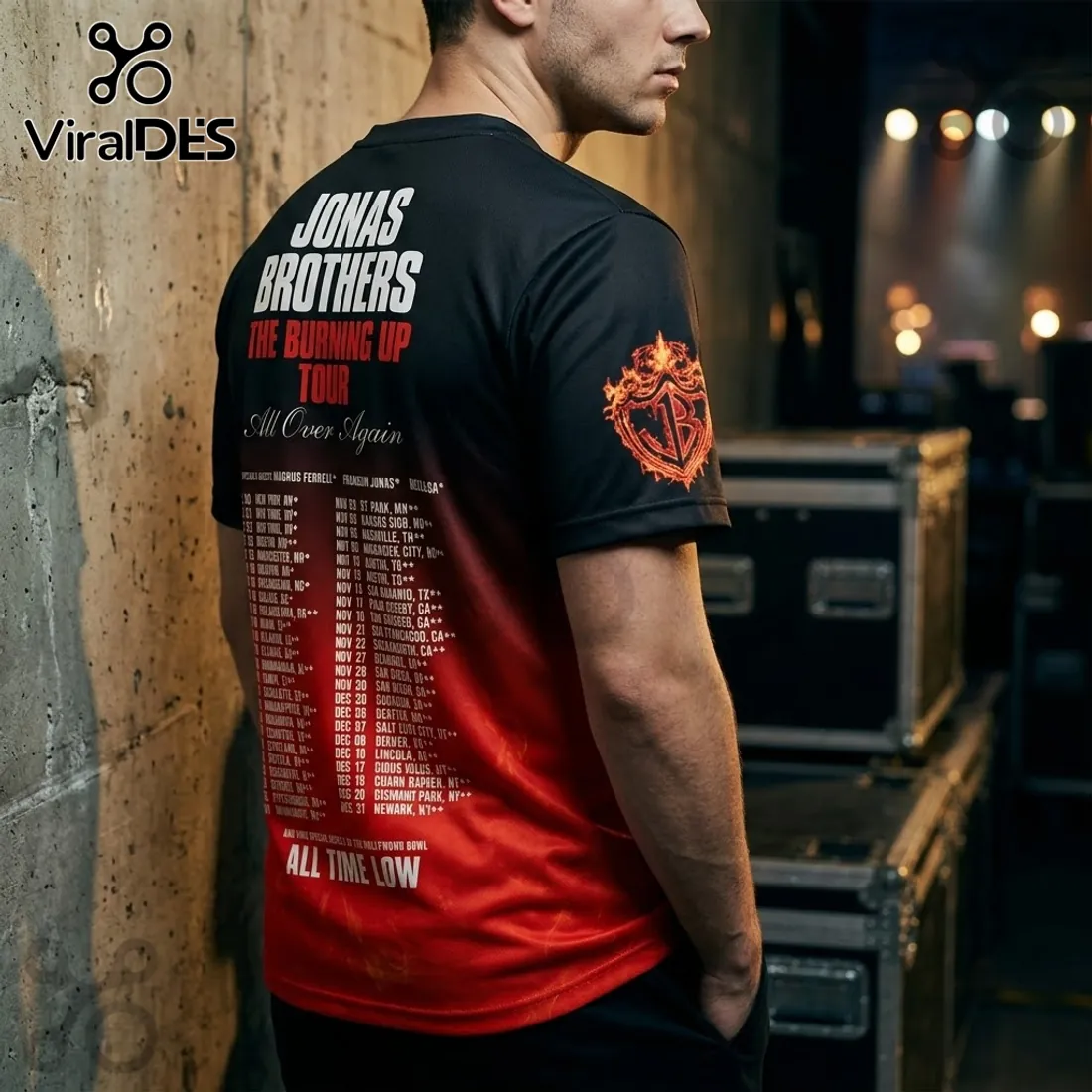 Jonas Brothers Burning Up Tour Black Shirt Jonas Brothers Burning Up Tour Black Shirt
