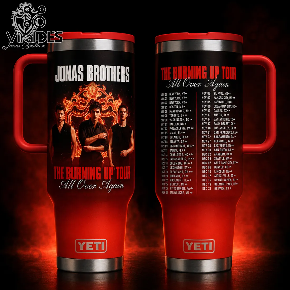 Jonas Brothers The Burning Up Tour Red StanleyTumbler Jonas Brothers The Burning Up Tour Red StanleyTumbler