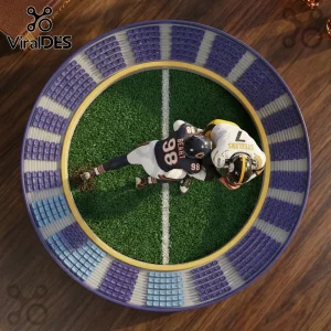 Chicago Bears Sculpted Football Christmas Ornament 2026 showing a player tackling an opponent on a miniature stadium field.