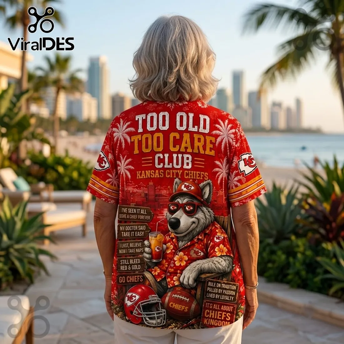Kansas City Chiefs Mascot Red Tropical Hawaiian Shirt Kansas City Chiefs Mascot Red Tropical Hawaiian Shirt