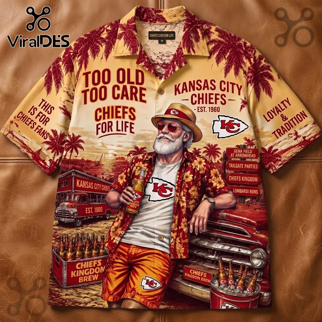 Kansas City Chiefs Too Old To Care Hawaiian Shirt Kansas City Chiefs Too Old To Care Hawaiian Shirt