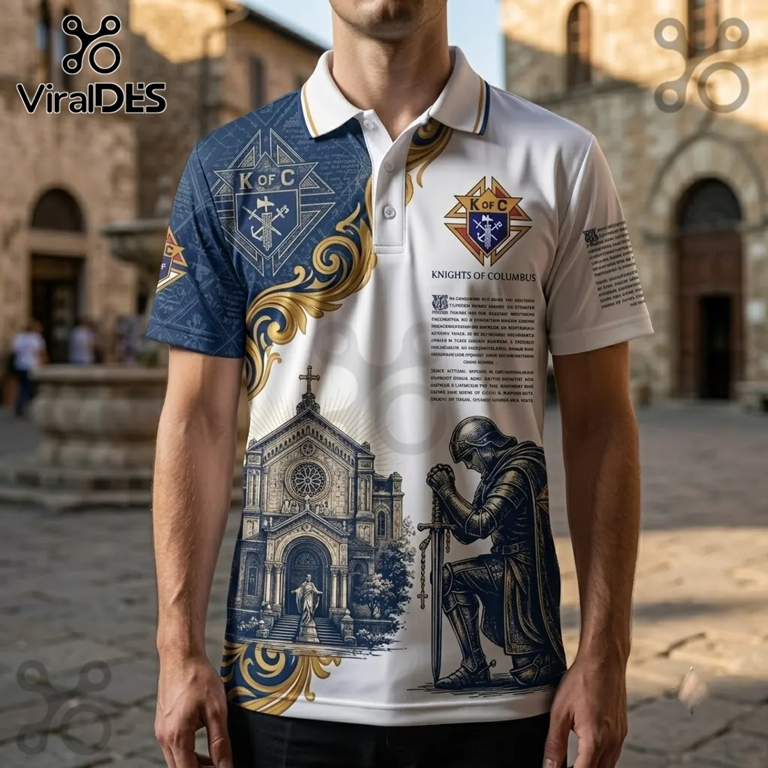 Knights of Columbus Charity Unity Patriotism Polo Shirt Knights of Columbus Charity Unity Patriotism Polo Shirt