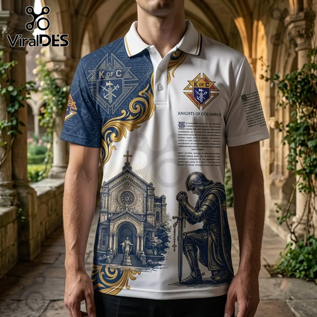 Knights of Columbus Charity Unity Patriotism Polo Shirt Knights of Columbus Charity Unity Patriotism Polo Shirt