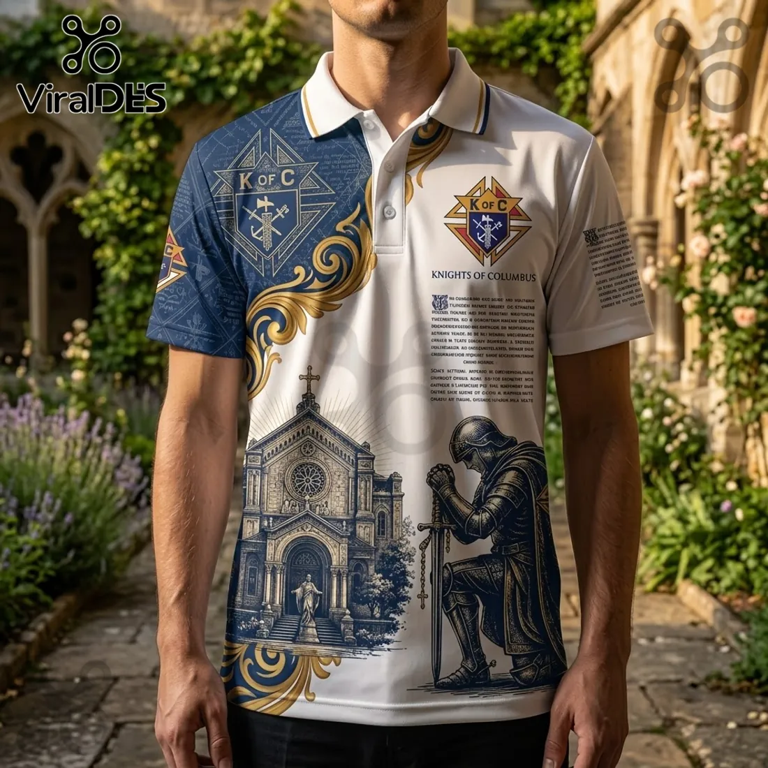 Knights of Columbus Charity Unity Patriotism Polo Shirt Knights of Columbus Charity Unity Patriotism Polo Shirt