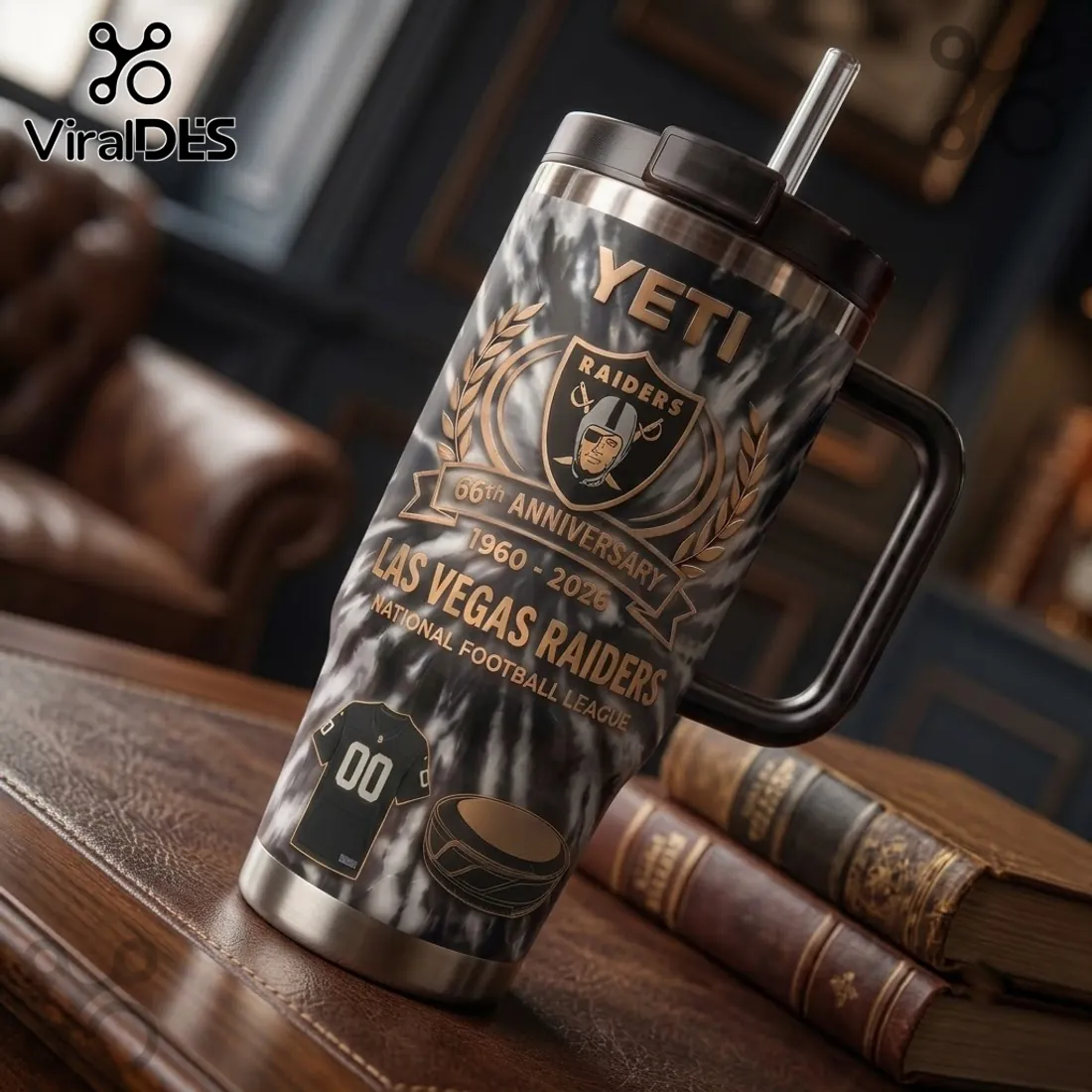 Las Vegas Raiders 66th Anniversary 40oz Stanley Tumbler Las Vegas Raiders 66th Anniversary 40oz Stanley Tumbler
