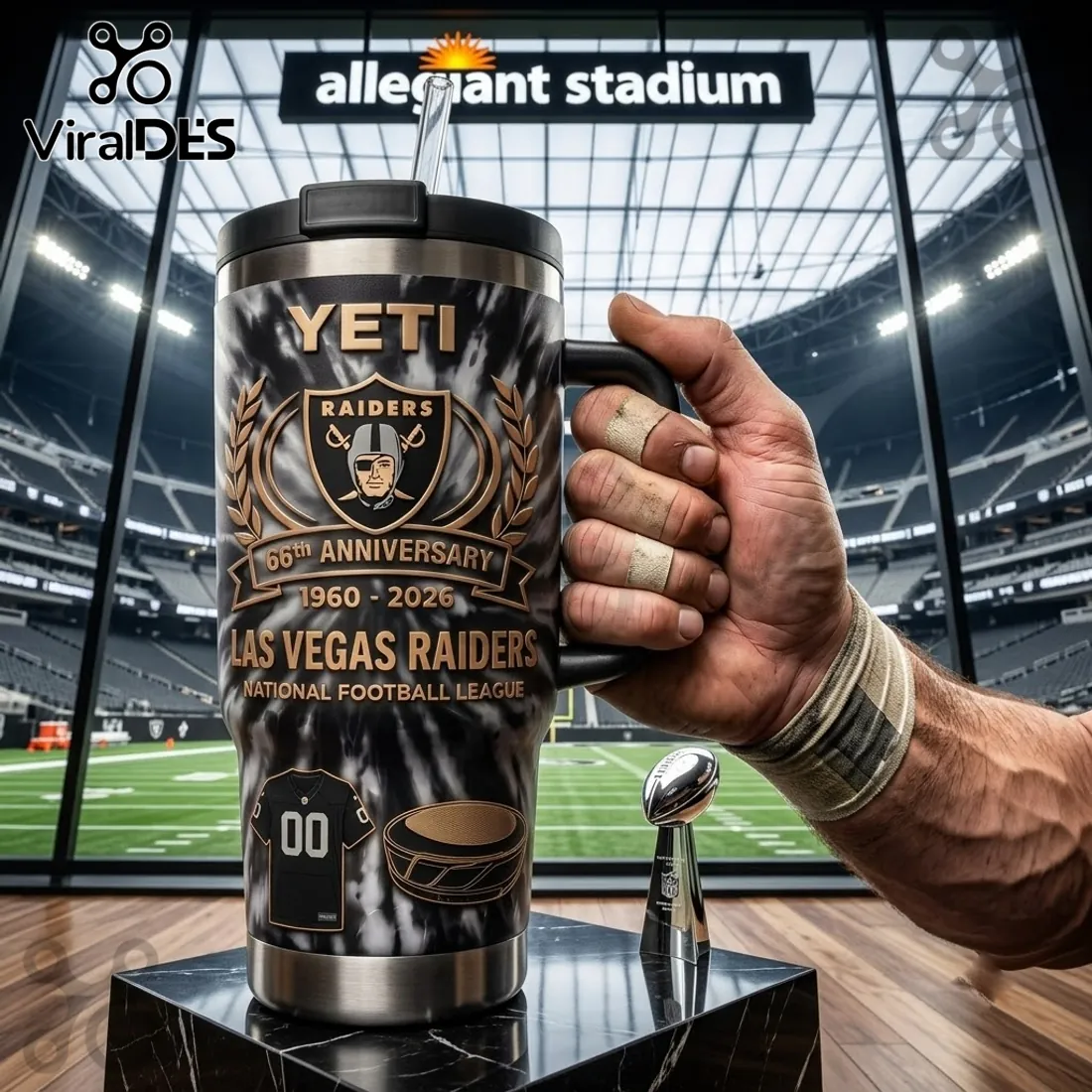 Las Vegas Raiders 66th Anniversary 40oz Stanley Tumbler Las Vegas Raiders 66th Anniversary 40oz Stanley Tumbler