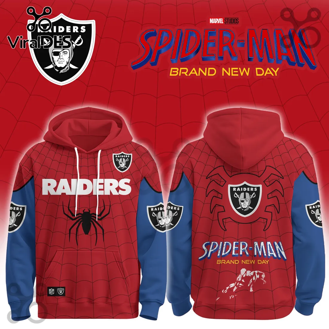 Las Vegas Raiders x Spider-Man Brand New Day Hoodie Las Vegas Raiders x Spider-Man Brand New Day Hoodie