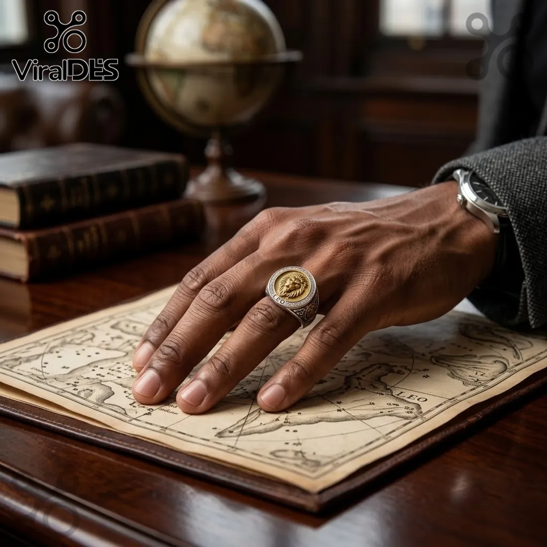 Leo Zodiac Gold and Silver Premium Ring Leo Zodiac Gold and Silver Premium Ring