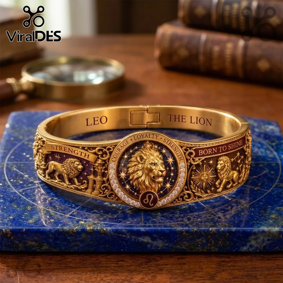 Lion Strength Horoscope Gold Bracelet Lion Strength Horoscope Gold Bracelet