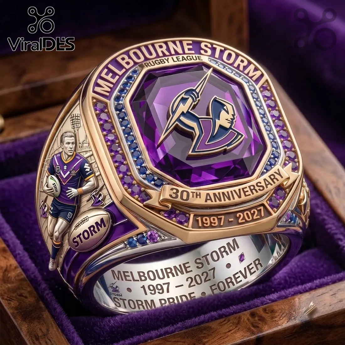 Melbourne Storm 30th Anniversary Commemorative Ring Melbourne Storm 30th Anniversary Commemorative Ring