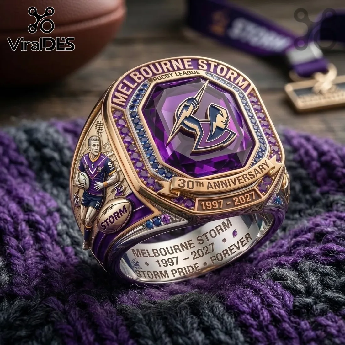 Melbourne Storm 30th Anniversary Commemorative Ring Melbourne Storm 30th Anniversary Commemorative Ring