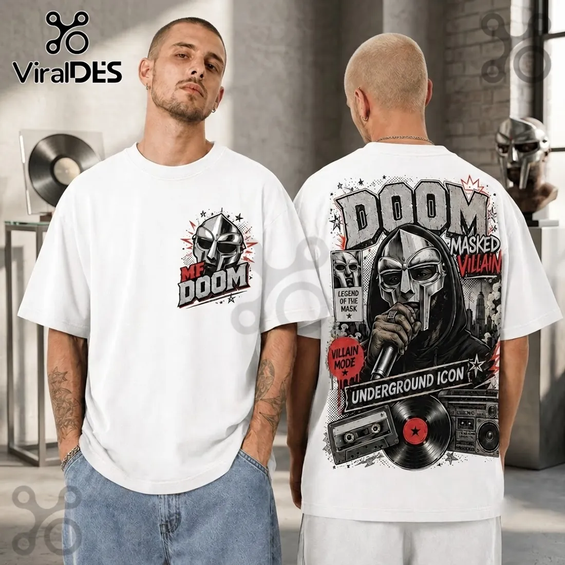 MF DOOM Masked Villain Hip Hop Black T-Shirt MF DOOM Masked Villain Hip Hop Black T-Shirt