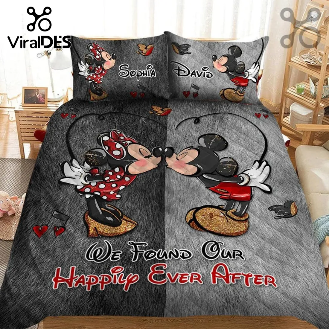 Mickey and Minnie Mouse Personalized Bedding Set Mickey and Minnie Mouse Personalized Bedding Set