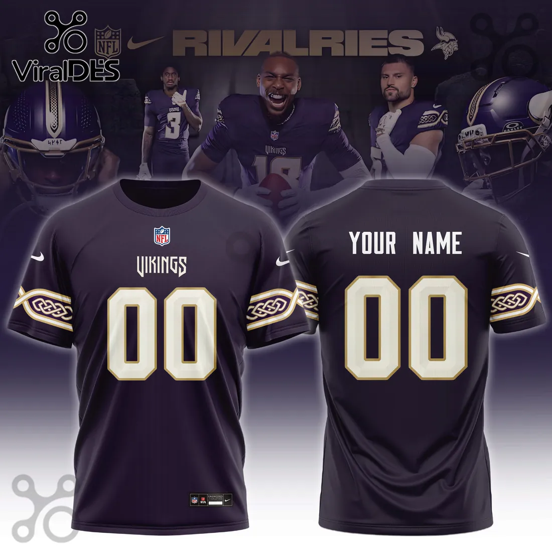 Minnesota Vikings Rivalries Custom Name Hoodie Minnesota Vikings Rivalries Custom Name Hoodie
