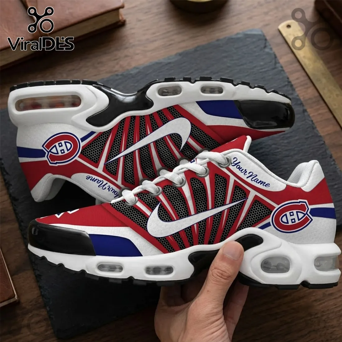 Montreal Canadiens Custom Name Air Max Plus Sneakers Montreal Canadiens Custom Name Air Max Plus Sneakers