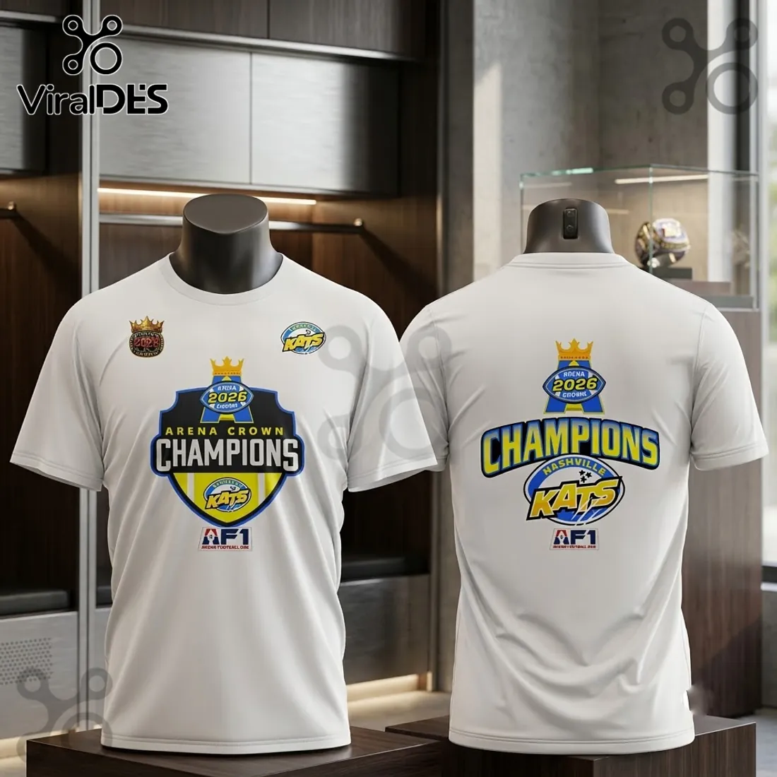 Nashville Kats 2026 Arena Crown Champions White Shirt Nashville Kats 2026 Arena Crown Champions White Shirt