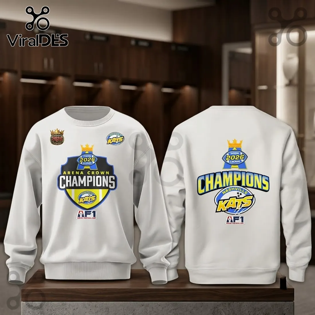 Nashville Kats 2026 Arena Crown Champions White Shirt Nashville Kats 2026 Arena Crown Champions White Shirt