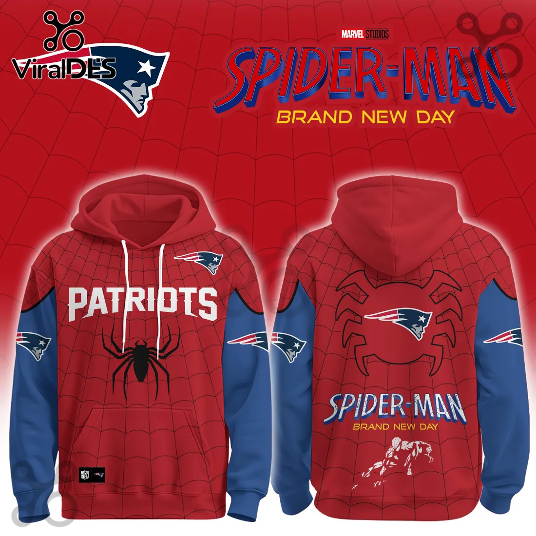 New England Patriots x Spider-Man Brand New Day Hoodie New England Patriots x Spider-Man Brand New Day Hoodie