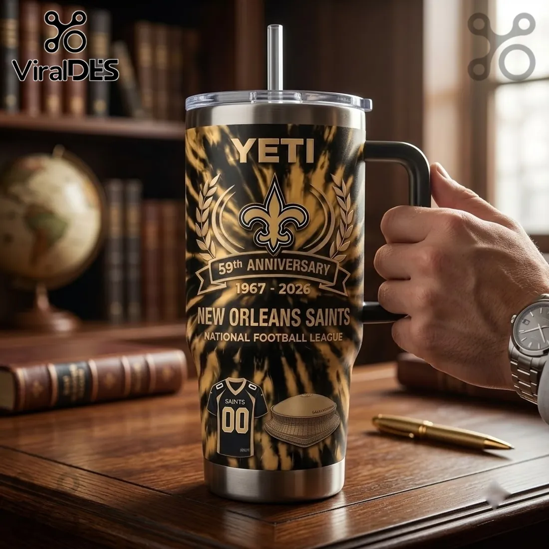 New Orleans Saints 59th Anniversary YETI Tumbler 40oz New Orleans Saints 59th Anniversary YETI Tumbler 40oz