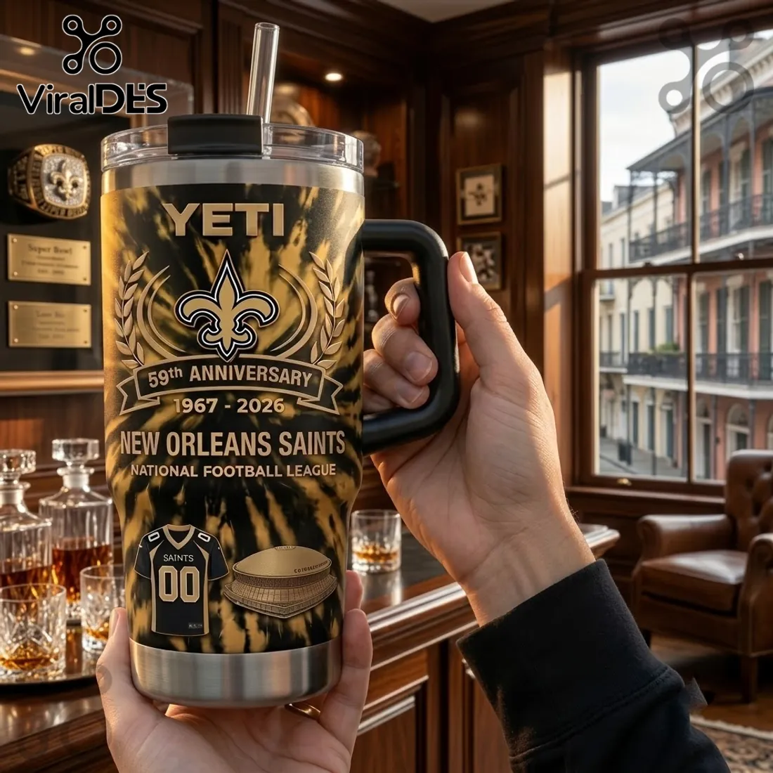 New Orleans Saints 59th Anniversary YETI Tumbler 40oz New Orleans Saints 59th Anniversary YETI Tumbler 40oz