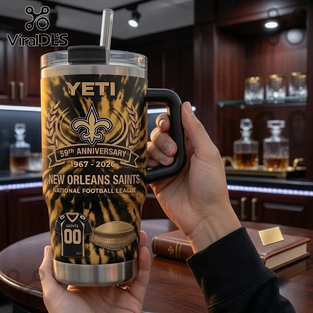 New Orleans Saints 59th Anniversary YETI Tumbler 40oz New Orleans Saints 59th Anniversary YETI Tumbler 40oz