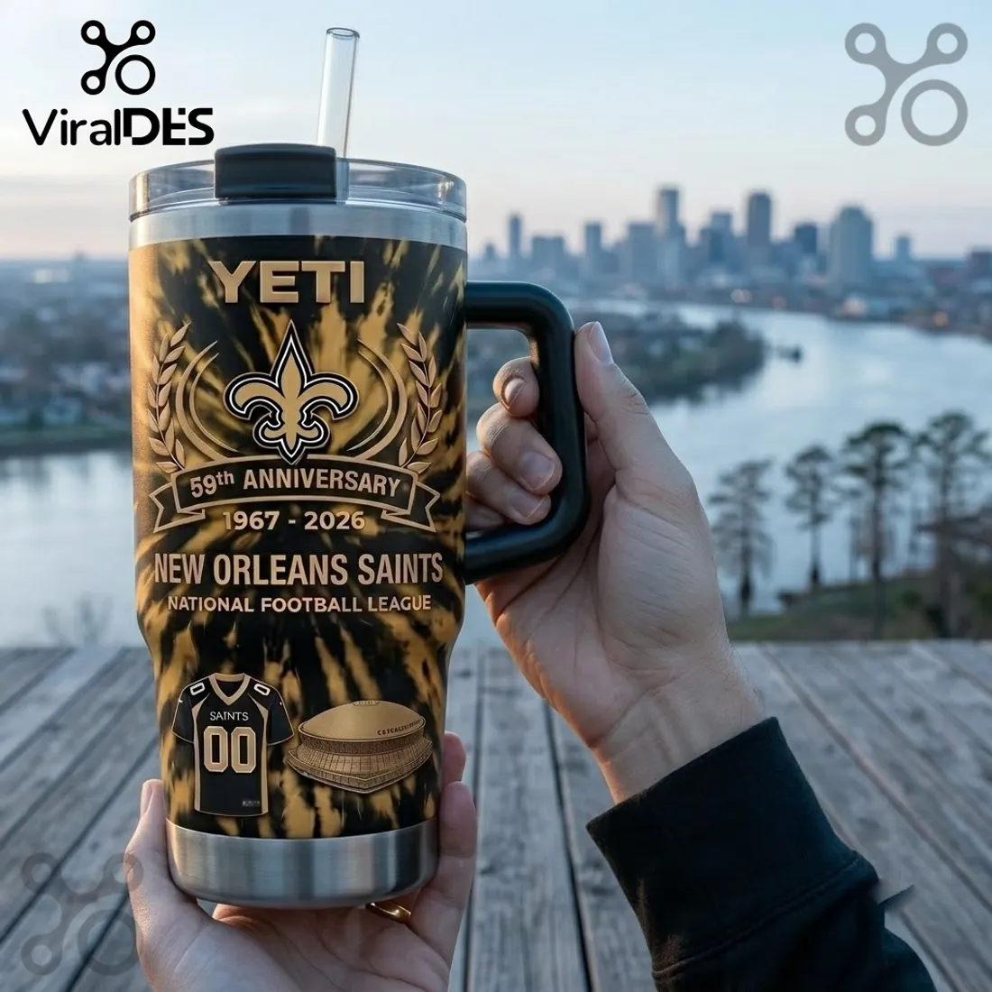 New Orleans Saints 59th Anniversary YETI Tumbler 40oz New Orleans Saints 59th Anniversary YETI Tumbler 40oz