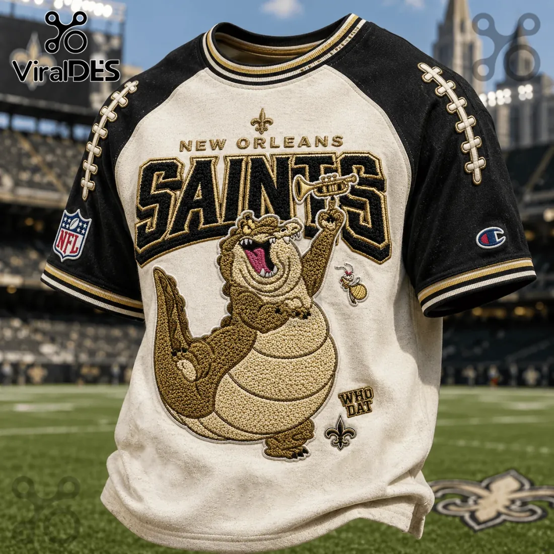 New Orleans Saints Mascot Embroidered Shirt New Orleans Saints Mascot Embroidered Shirt
