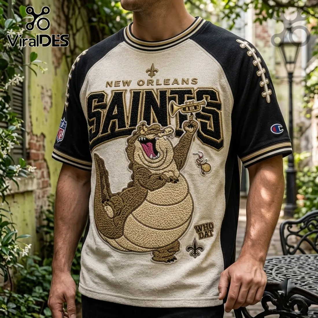 New Orleans Saints Mascot Embroidered Shirt New Orleans Saints Mascot Embroidered Shirt