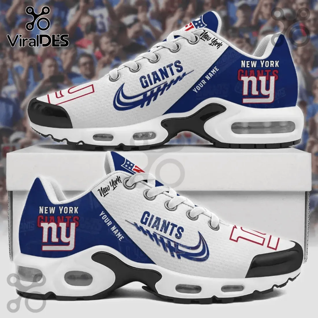 New York Giants Custom Name Max Plus Sneakers New York Giants Custom Name Max Plus Sneakers