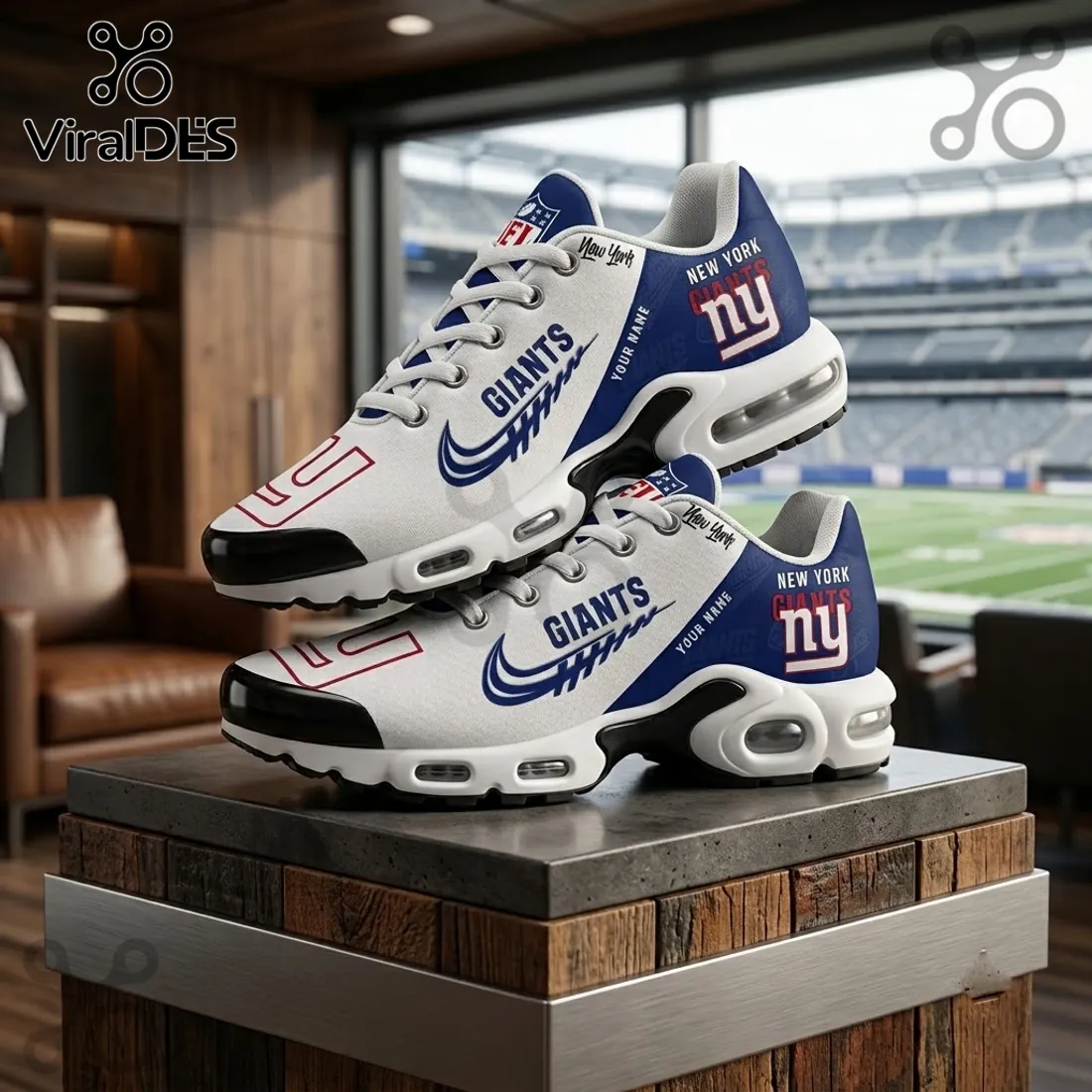 New York Giants Custom Name Max Plus Sneakers New York Giants Custom Name Max Plus Sneakers