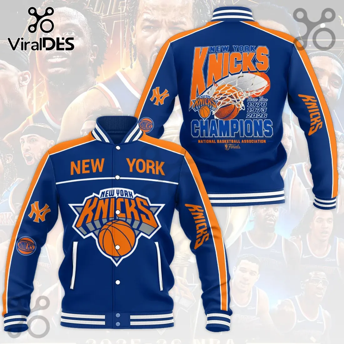 New York Knicks 2026 NBA Finals Champions Baseball Jacket New York Knicks 2026 NBA Finals Champions Baseball Jacket