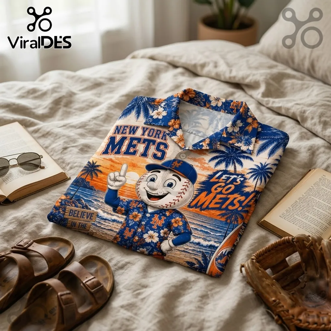 New York Mets Mascot Floral Hawaiian Shirt New York Mets Mascot Floral Hawaiian Shirt
