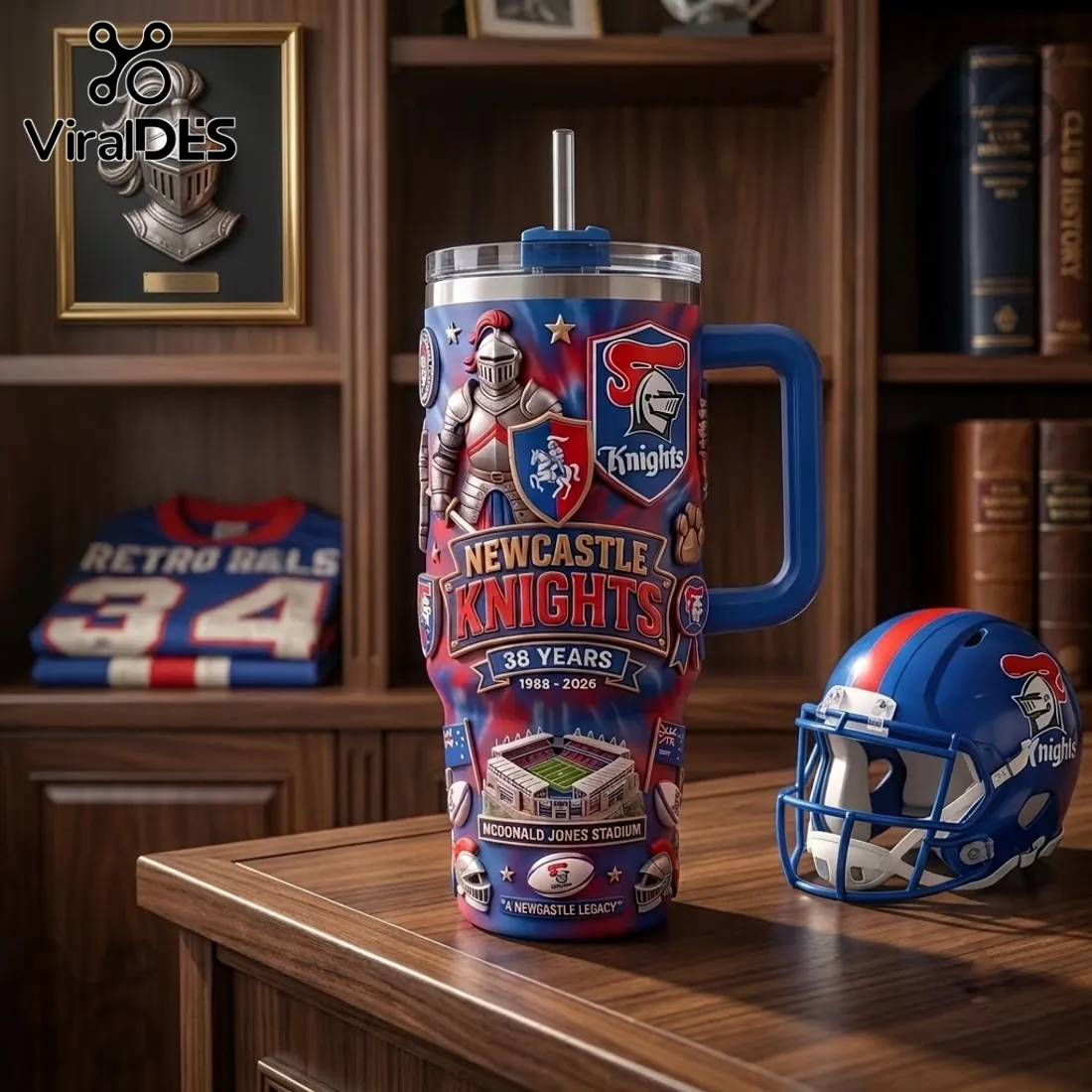 Newcastle Knights 38 Years Stanley Tumbler Newcastle Knights 38 Years Stanley Tumbler