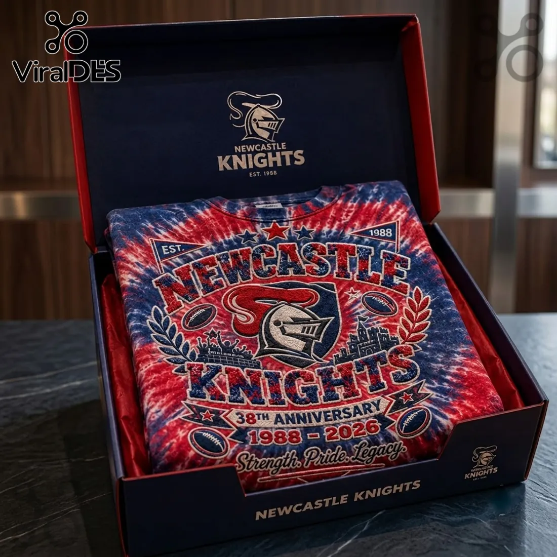 Newcastle Knights 38th Anniversary Tie Dye Shirt Newcastle Knights 38th Anniversary Tie Dye Shirt