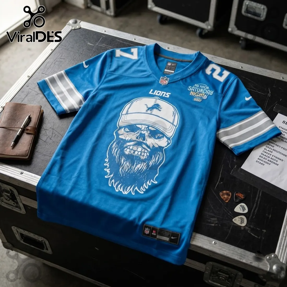 Detroit Lions Luke Combs 2027 Tour Blue Football Jersey Detroit Lions Luke Combs 2027 Tour Blue Football Jersey